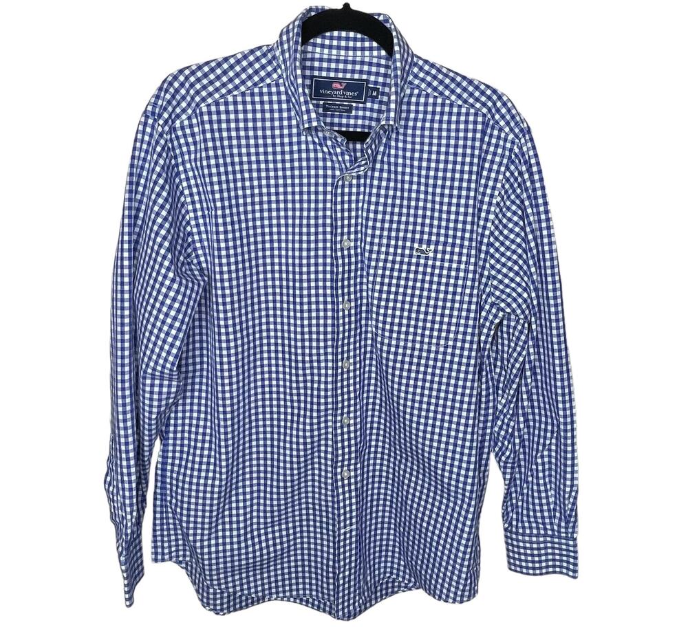 Vineyard Vines Tucker Shirt Men’s Size Medium Blue Gingham Button Down